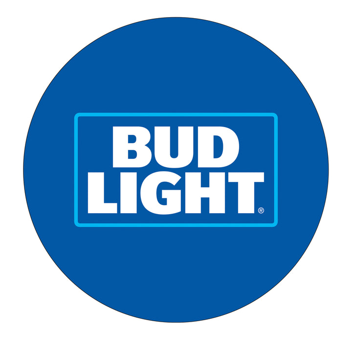 Bud Light Blue Padded Swivel Bar Stool with Back Image 3