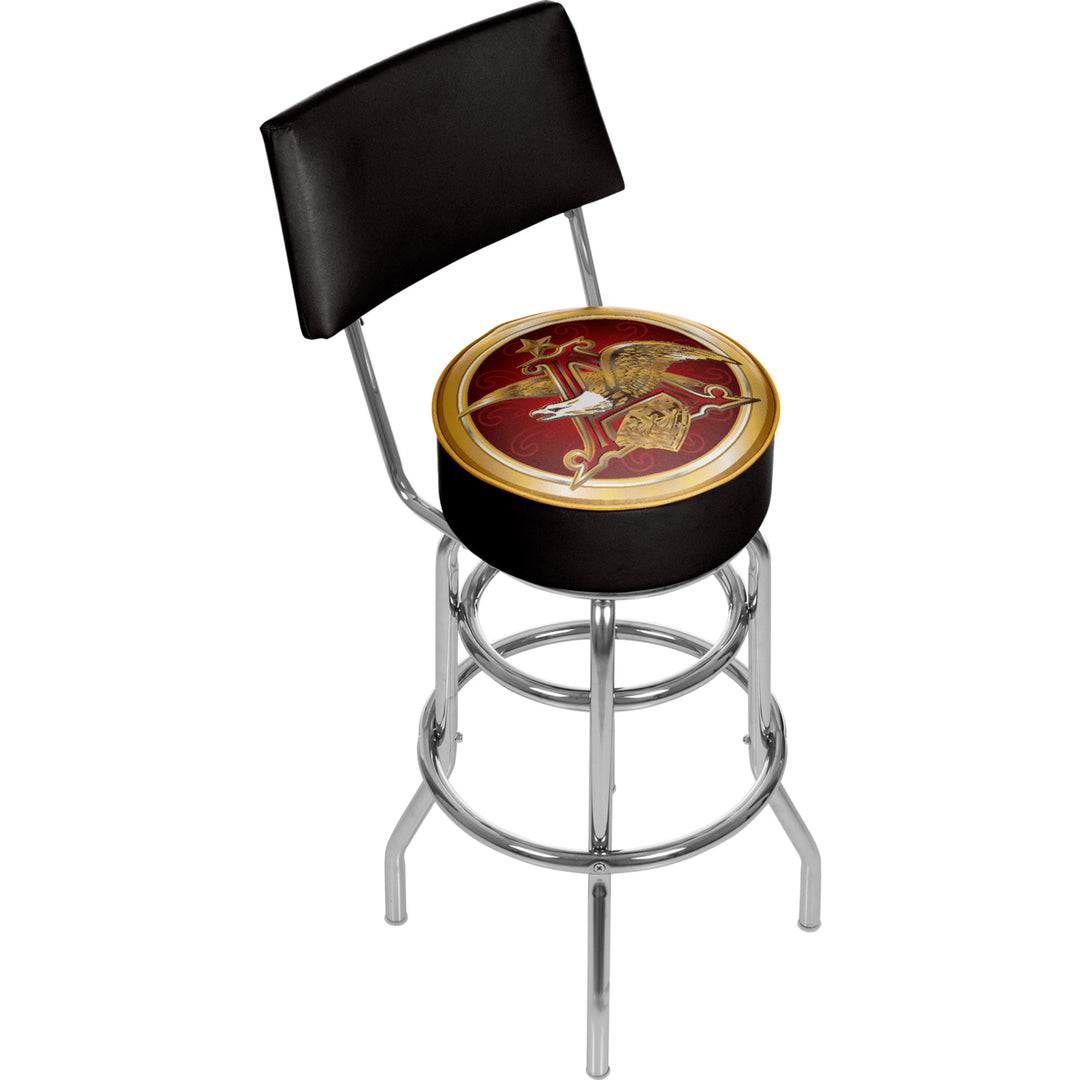 Budweiser A and Eagle Padded Swivel Bar Stool with Back Image 1