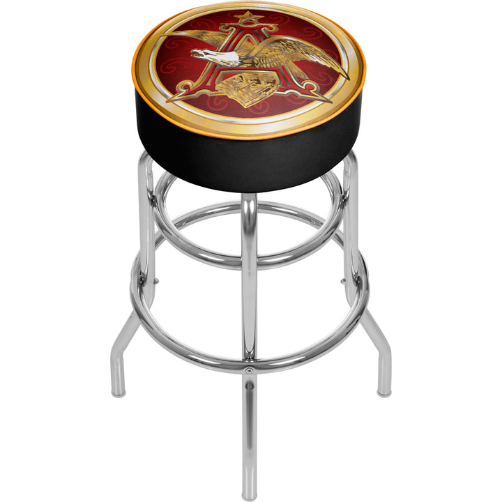 Budweiser A and Eagle Padded Swivel Bar Stool 30 Inches High 30 Inches High Image 1