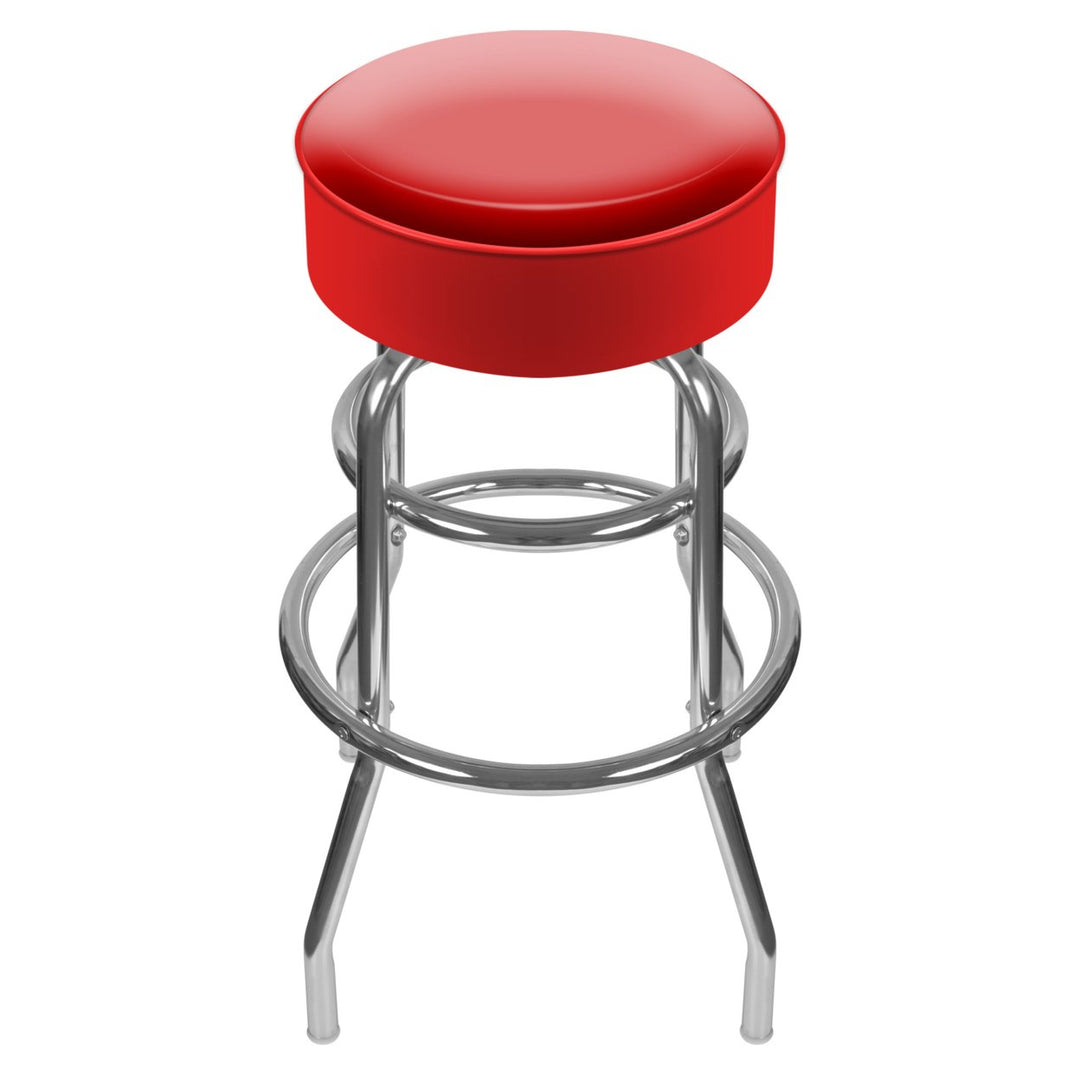 High Grade Red Padded Swivel Bar Stool 30 Inches High 30 Inches High Image 1