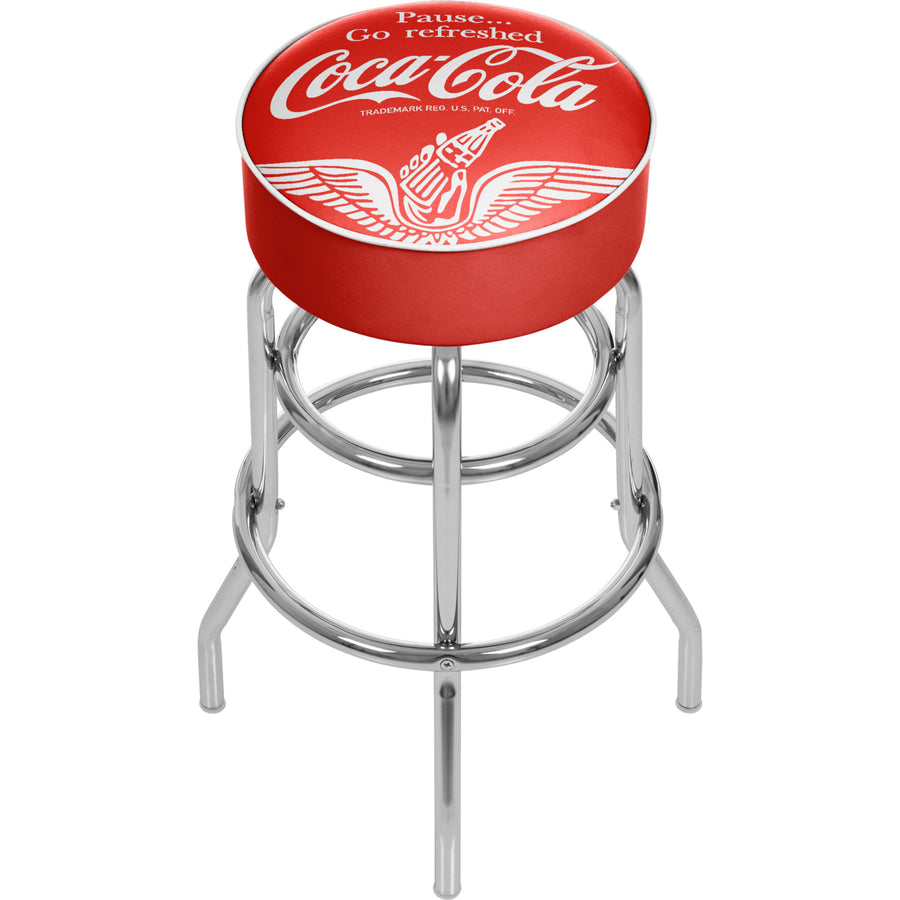 Wings Coca Cola Padded Swivel Bar Stool 30 Inches High Image 1