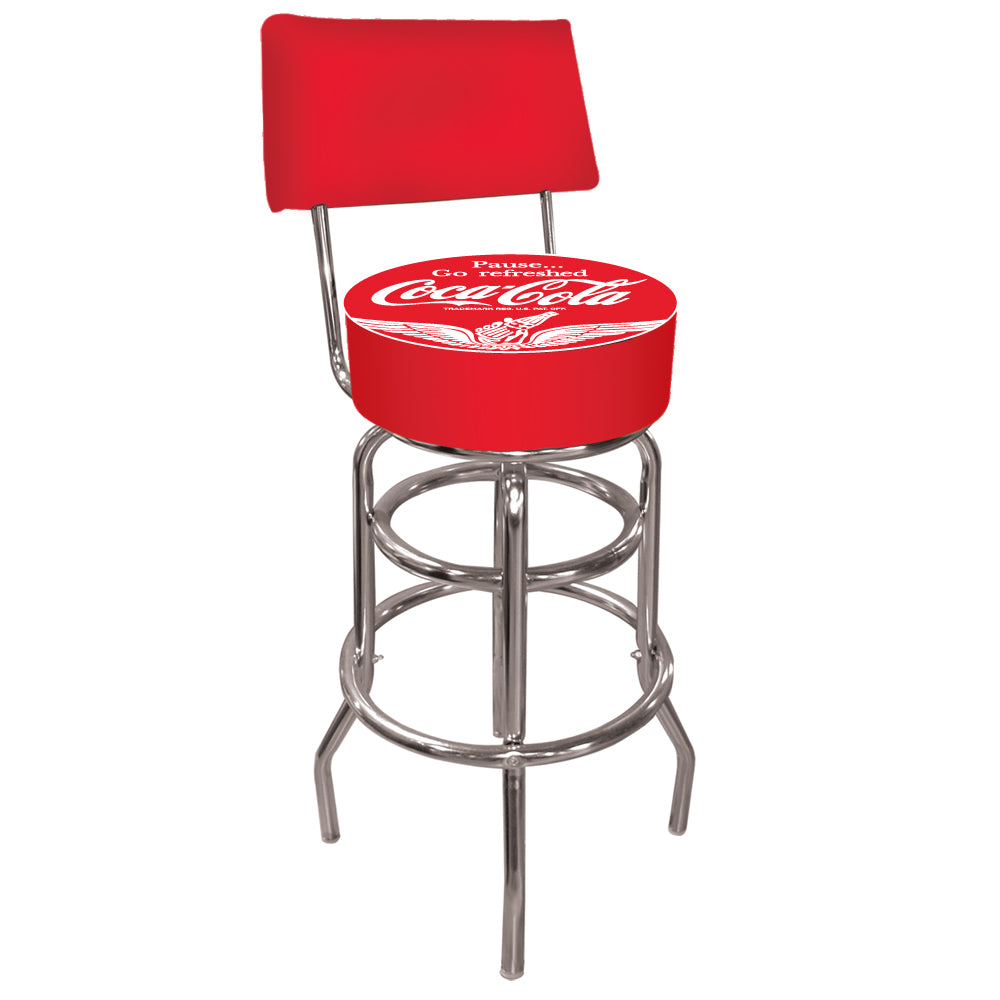 Wings Coca Cola Pub Stool with Back Image 2