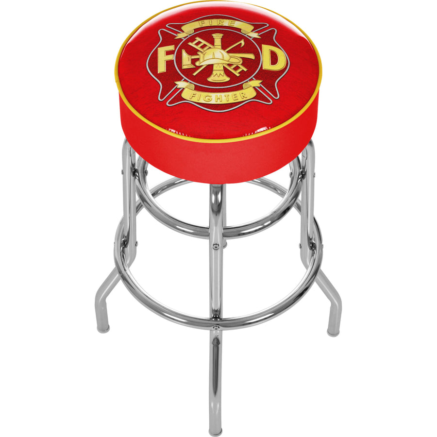 Fire Fighter Logo Padded Swivel Bar Stool 30 Inches High Image 1