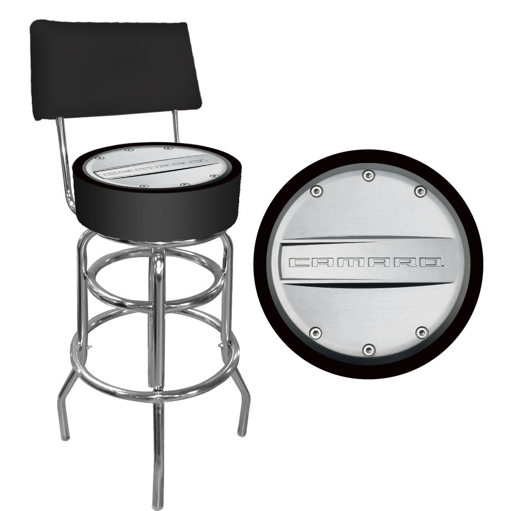 Camaro Padded Swivel Bar Stool with Back Image 1