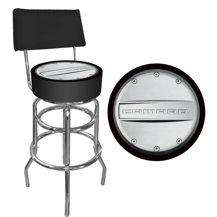 Camaro Padded Swivel Bar Stool with Back Image 1