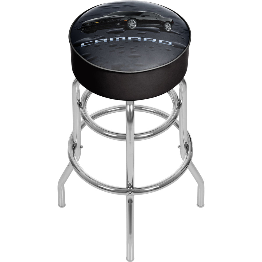 Black Camaro Padded Swivel Bar Stool 30 Inches High Image 1