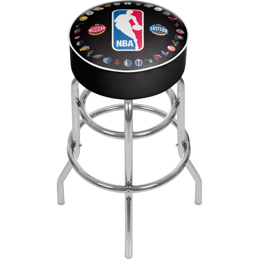 NBA Logo with All Teams Padded Swivel Bar Stool 30 Inches High Image 1