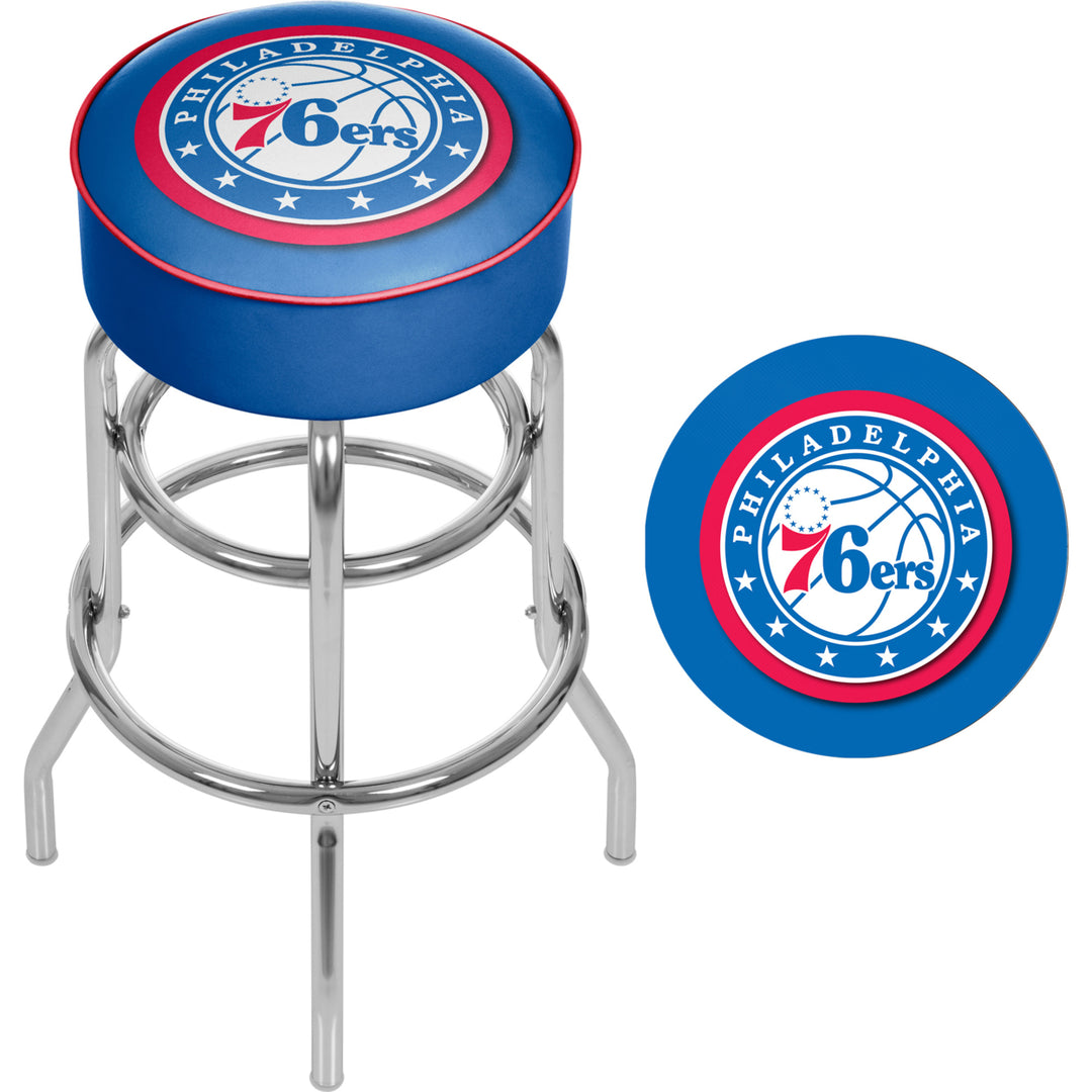 Philadelphia 76ers NBA Padded Swivel Bar Stool 30 Inches High Image 2