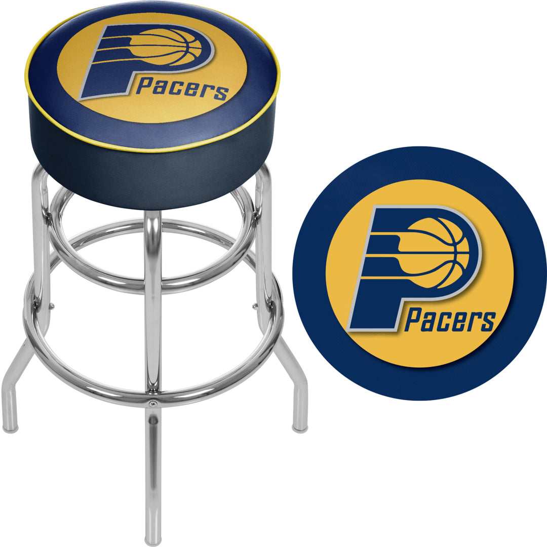 Indiana Pacers NBA Padded Swivel Bar Stool 30 Inches High Image 2