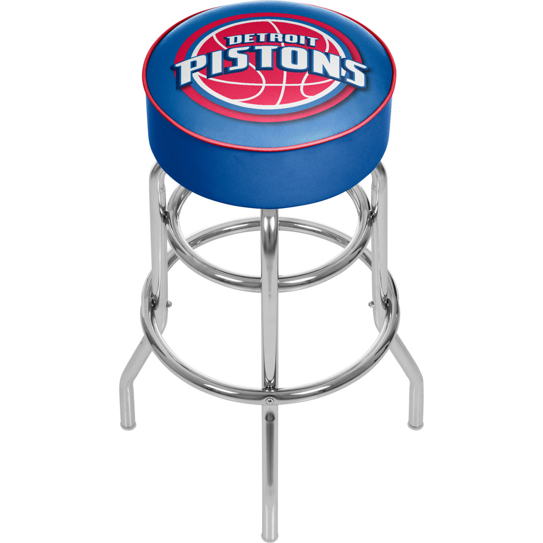 Detroit Pistons NBA Padded Swivel Bar Stool 30 Inches High Image 1