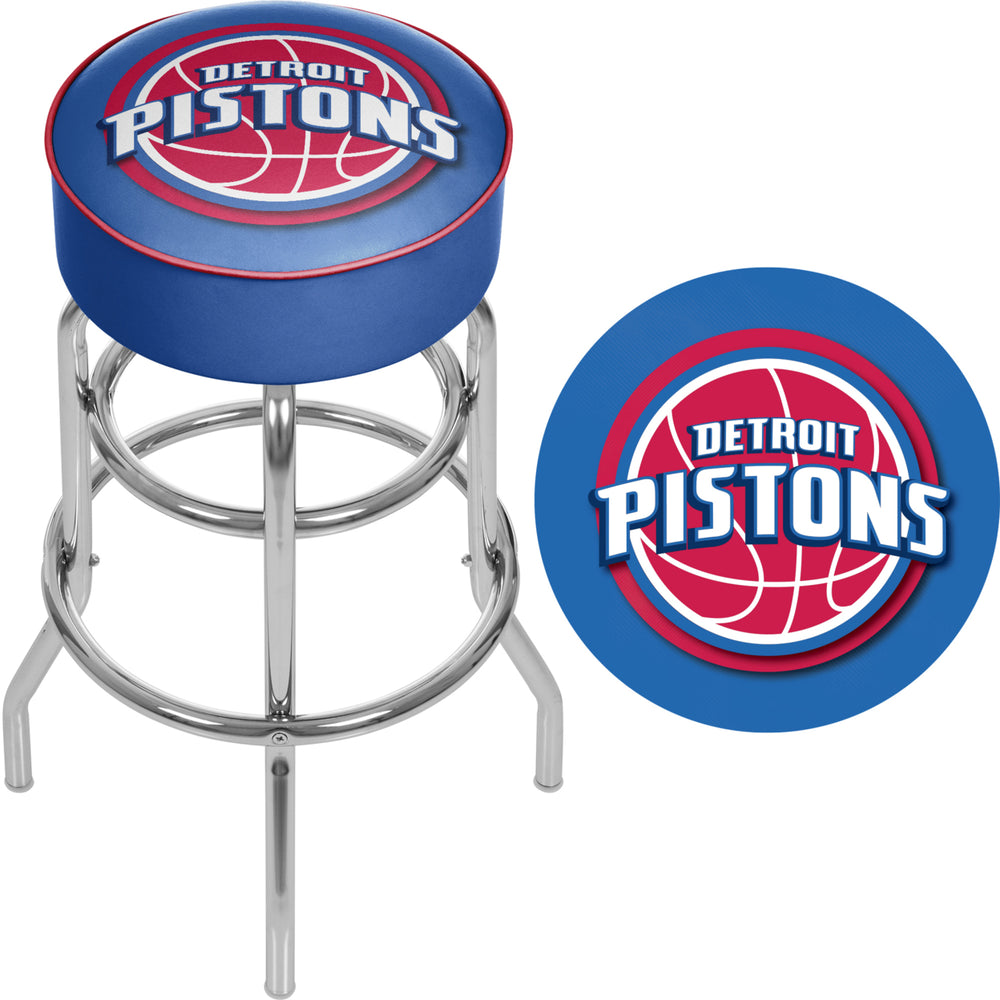 Detroit Pistons NBA Padded Swivel Bar Stool 30 Inches High Image 2