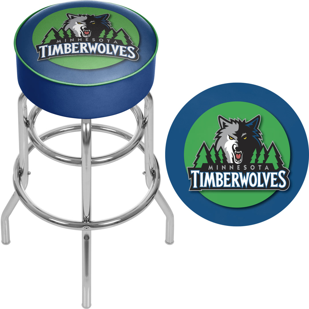 Minnesota Timberwolves NBA Padded Swivel Bar Stool 30 Inches High Image 2