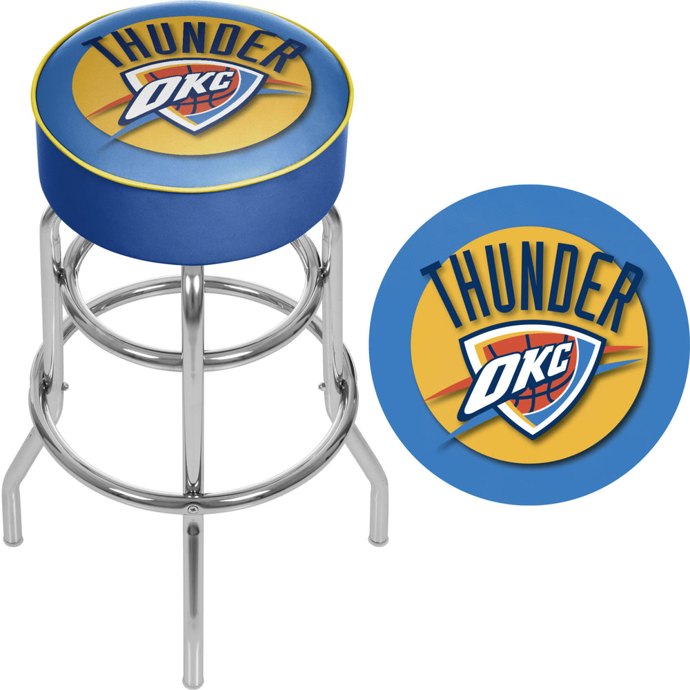 Oklahoma City Thunder NBA Padded Swivel Bar Stool 30 Inches High Image 2
