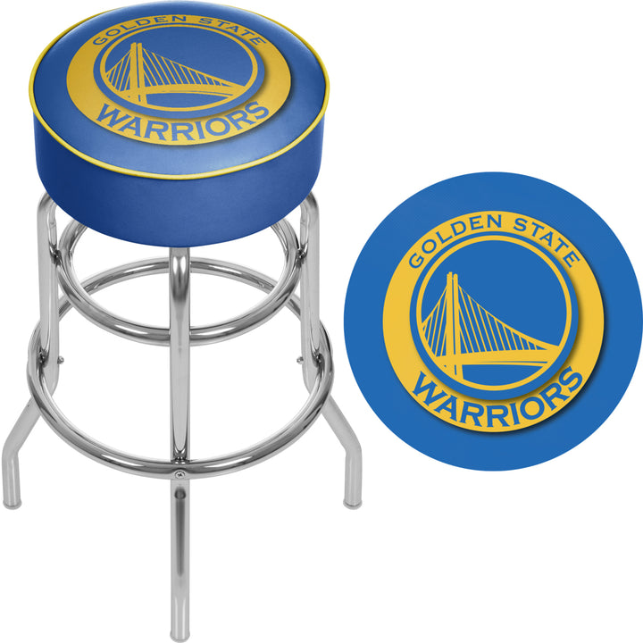 Golden State Warriors NBA Padded Swivel Bar Stool 30 Inches High Image 2