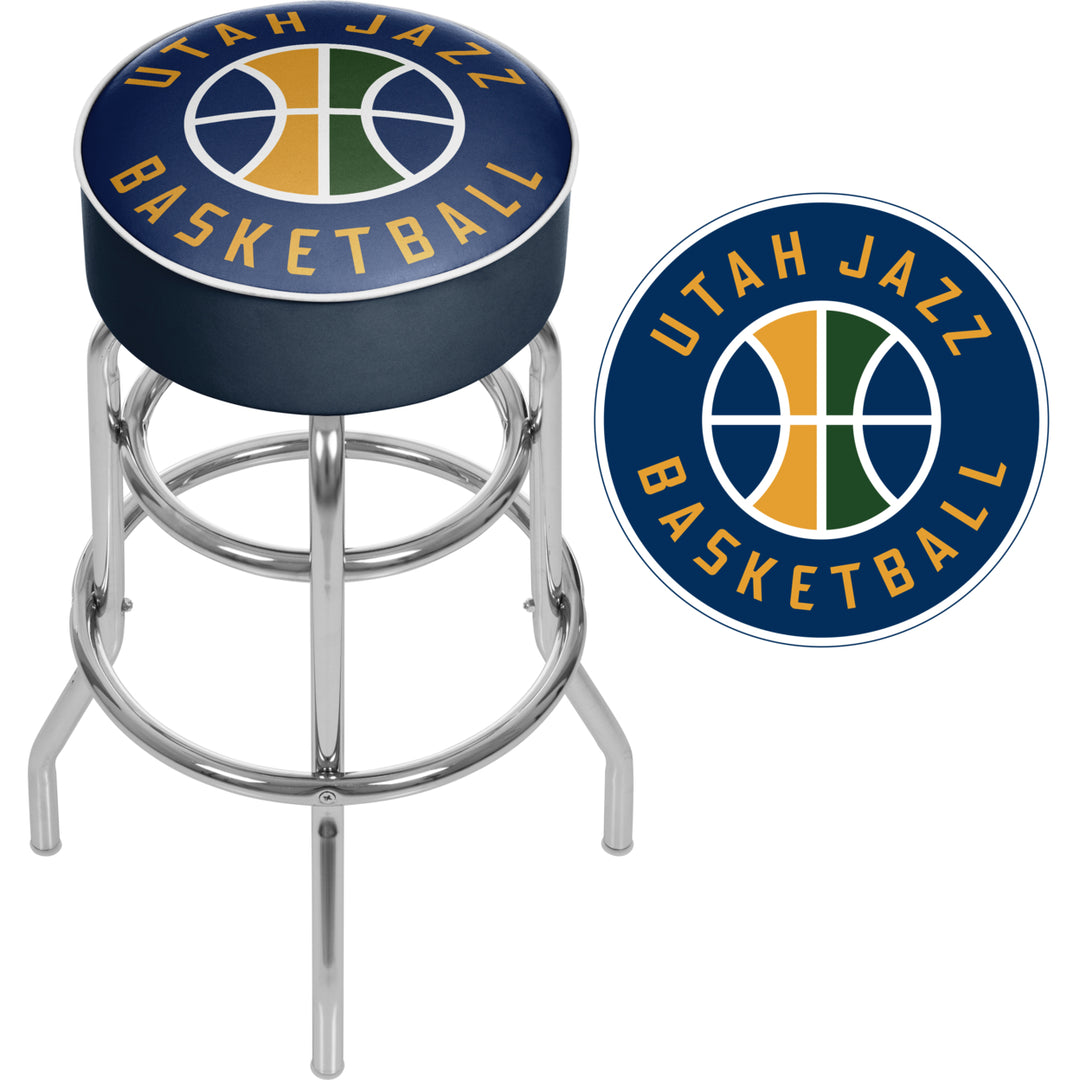 Utah Jazz NBA Padded Swivel Bar Stool 30 Inches High Image 2