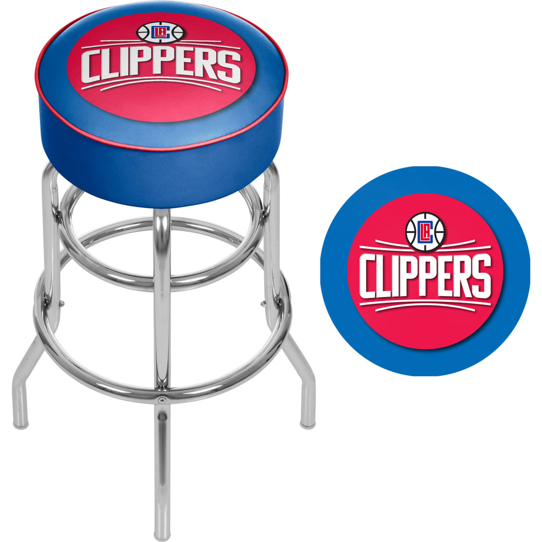 Los Angeles Clippers NBA Padded Swivel Bar Stool 30 Inches High Image 2