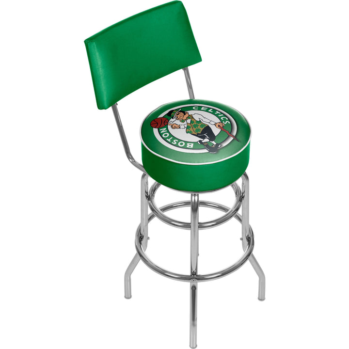 Boston Celtics NBA Padded Swivel Swivel Bar Stool with Back Image 1