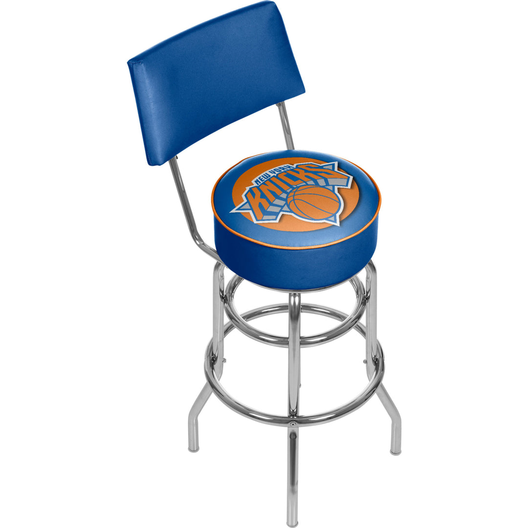 York Knicks NBA Padded Swivel Swivel Bar Stool with Back Image 1