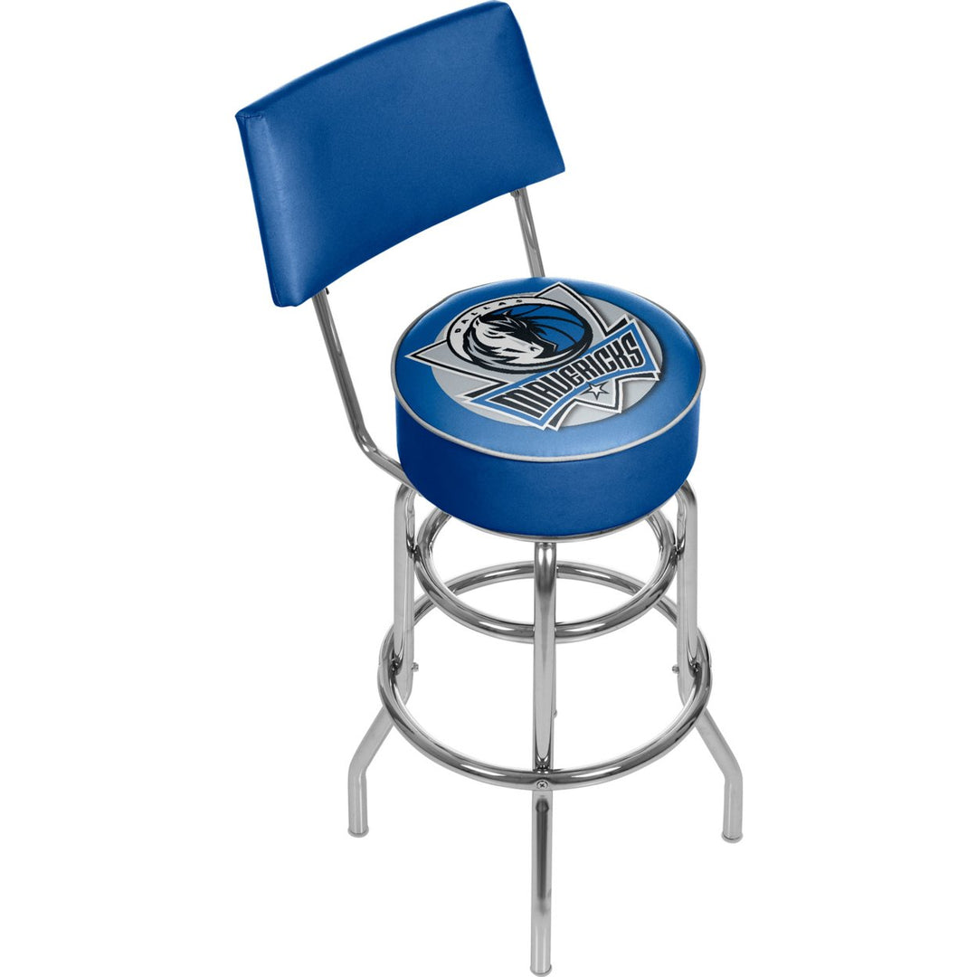 Dallas Mavericks NBA Padded Swivel Swivel Bar Stool with Back Image 1