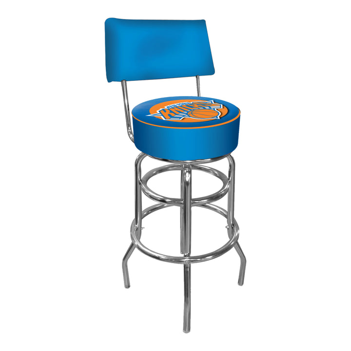 York Knicks NBA Padded Swivel Swivel Bar Stool with Back Image 2