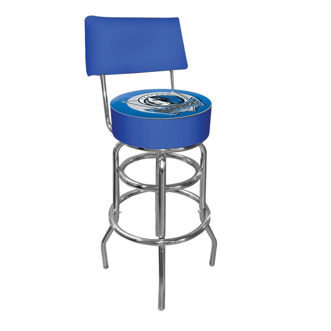 Dallas Mavericks NBA Padded Swivel Swivel Bar Stool with Back Image 2