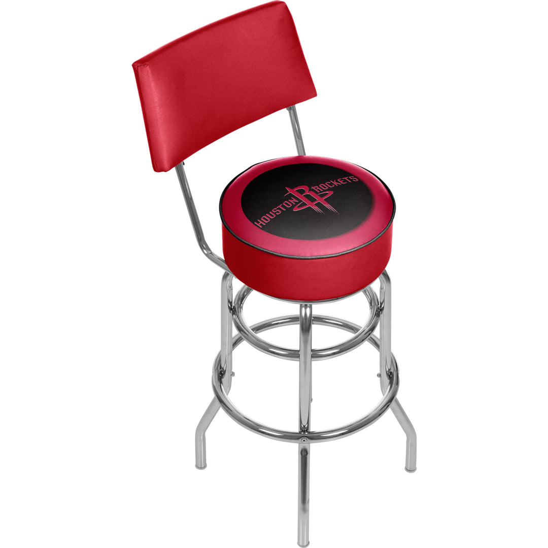 Houston Rockets NBA Padded Swivel Swivel Bar Stool with Back Image 1