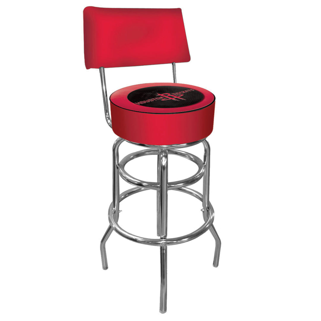 Houston Rockets NBA Padded Swivel Swivel Bar Stool with Back Image 2