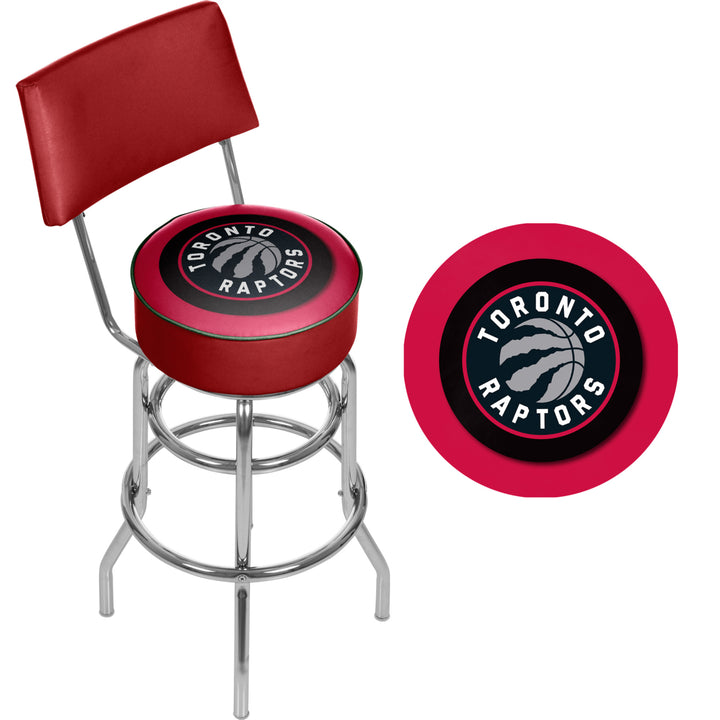 Toronto Raptors NBA Padded Swivel Swivel Bar Stool with Back Image 2