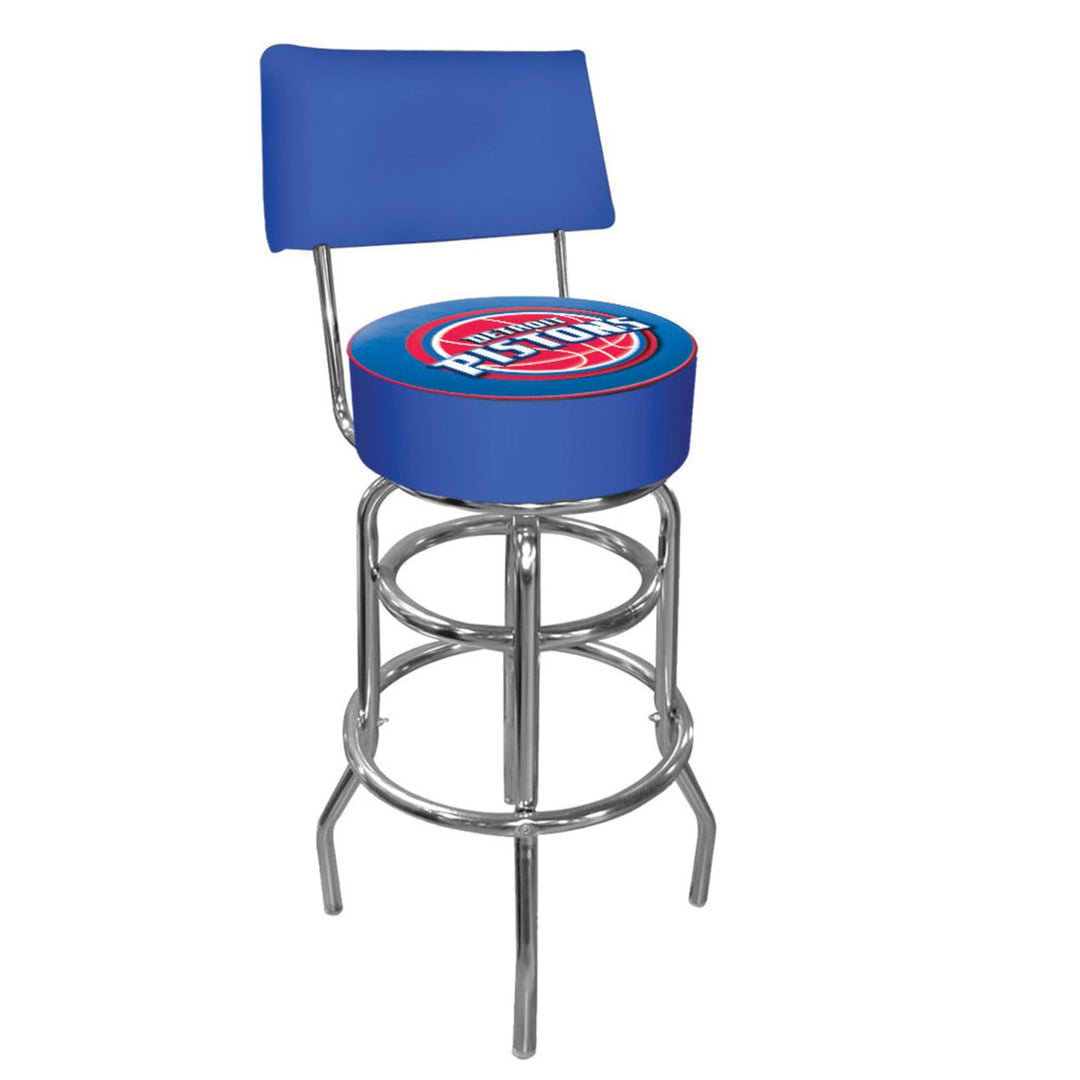 Detroit Pistons NBA Padded Swivel Swivel Bar Stool with Back Image 2