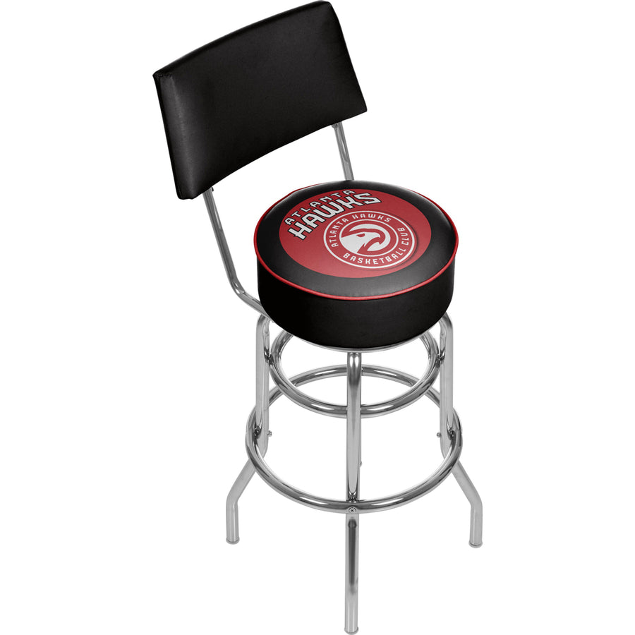 Atlanta Hawks NBA Padded Swivel Swivel Bar Stool with Back Image 1