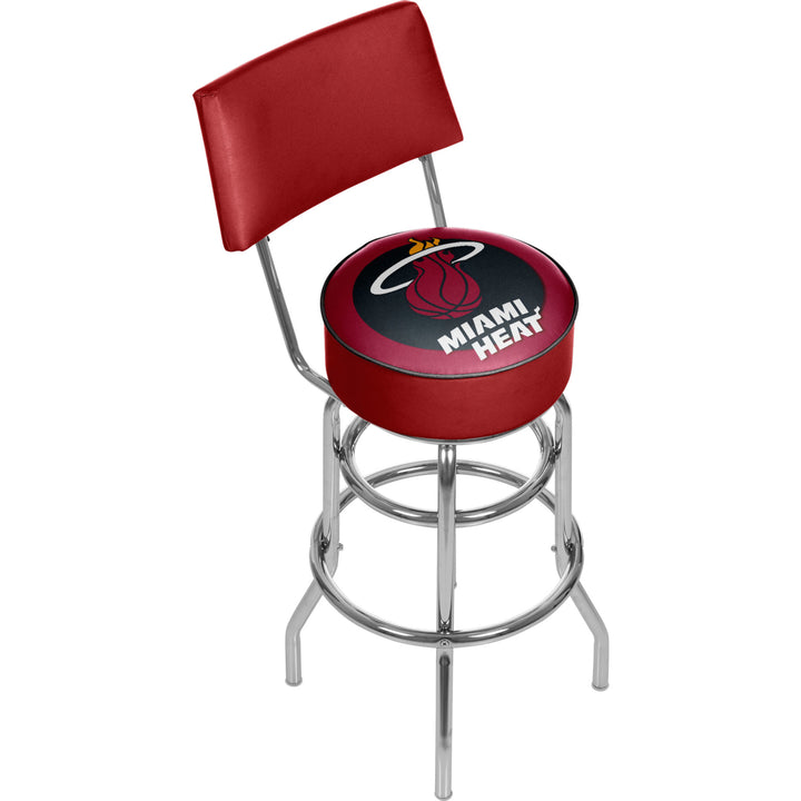 Miami Heat NBA Padded Swivel Swivel Bar Stool with Back Image 1