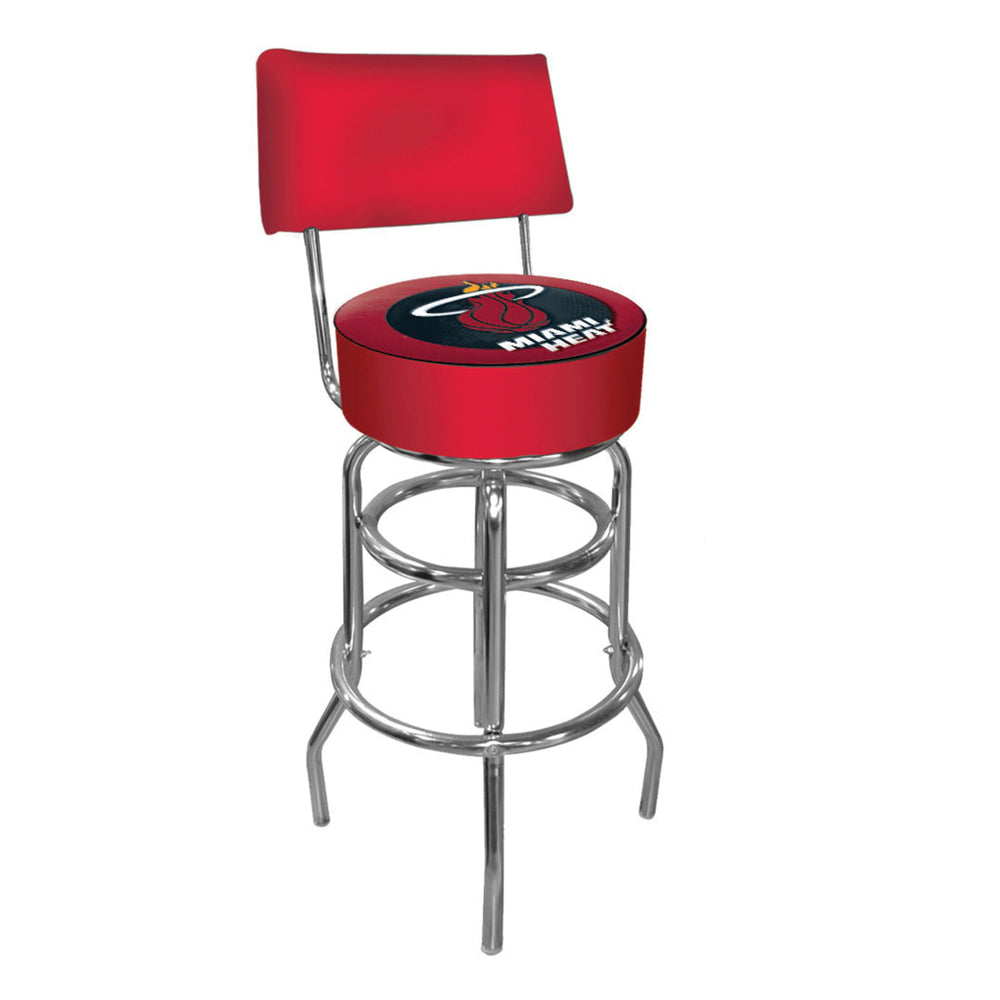 Miami Heat NBA Padded Swivel Swivel Bar Stool with Back Image 2