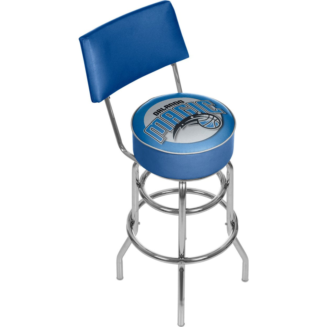 Orlando Magic NBA Padded Swivel Swivel Bar Stool with Back Image 1