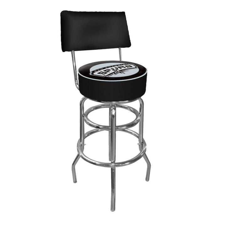 San Antonio Spurs NBA Padded Swivel Swivel Bar Stool with Back Image 2