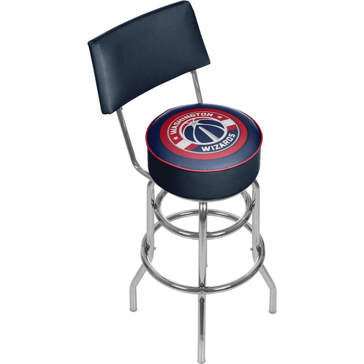 Washington Wizards NBA Padded Swivel Swivel Bar Stool with Back Image 1