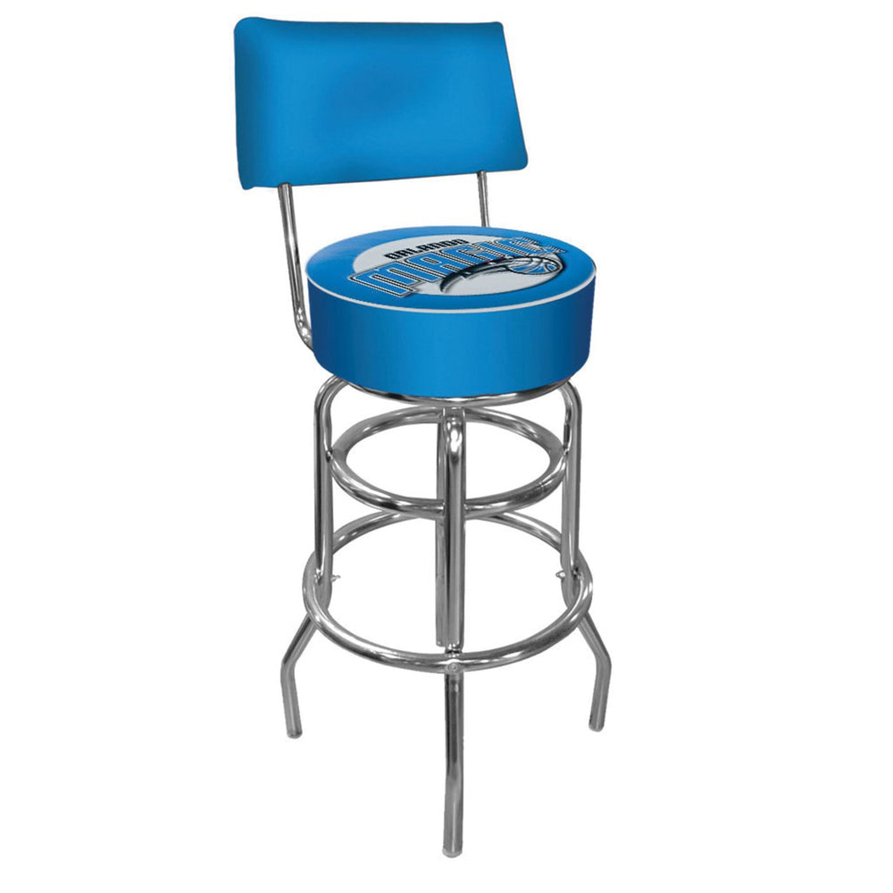 Orlando Magic NBA Padded Swivel Swivel Bar Stool with Back Image 2