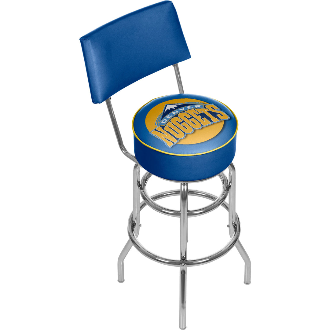 Denver Nuggets NBA Padded Swivel Swivel Bar Stool with Back Image 1