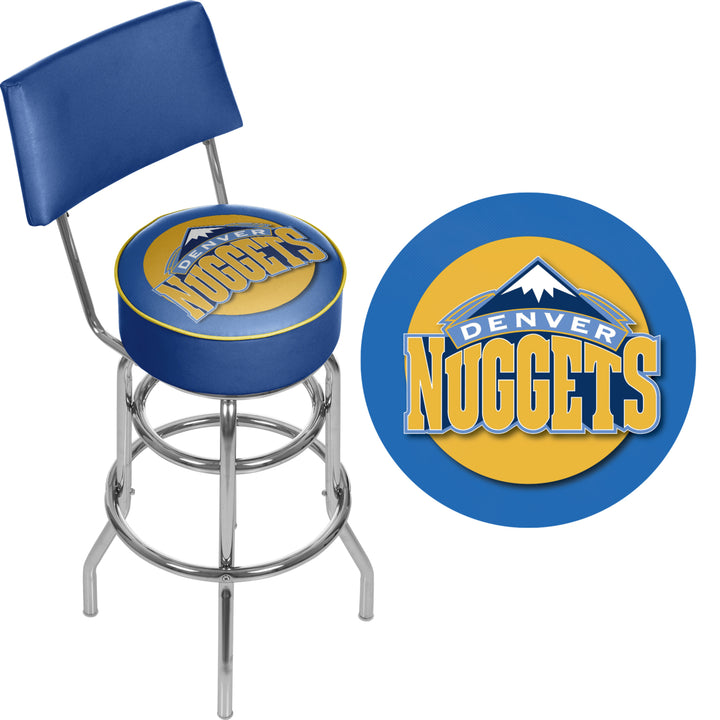 Denver Nuggets NBA Padded Swivel Swivel Bar Stool with Back Image 2