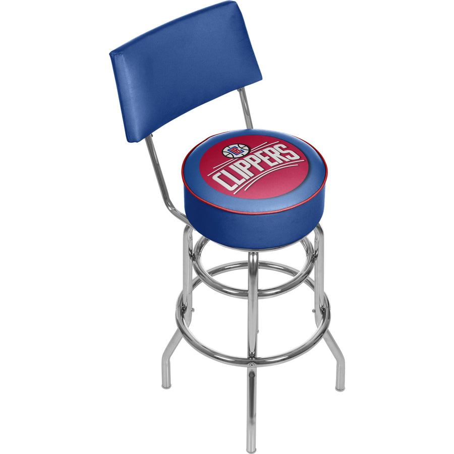 Los Angeles Clippers NBA Padded Swivel Swivel Bar Stool with Back Image 1