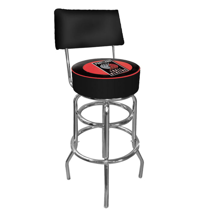 Portland Trail Blazers NBA Padded Swivel Swivel Bar Stool with Back Image 2