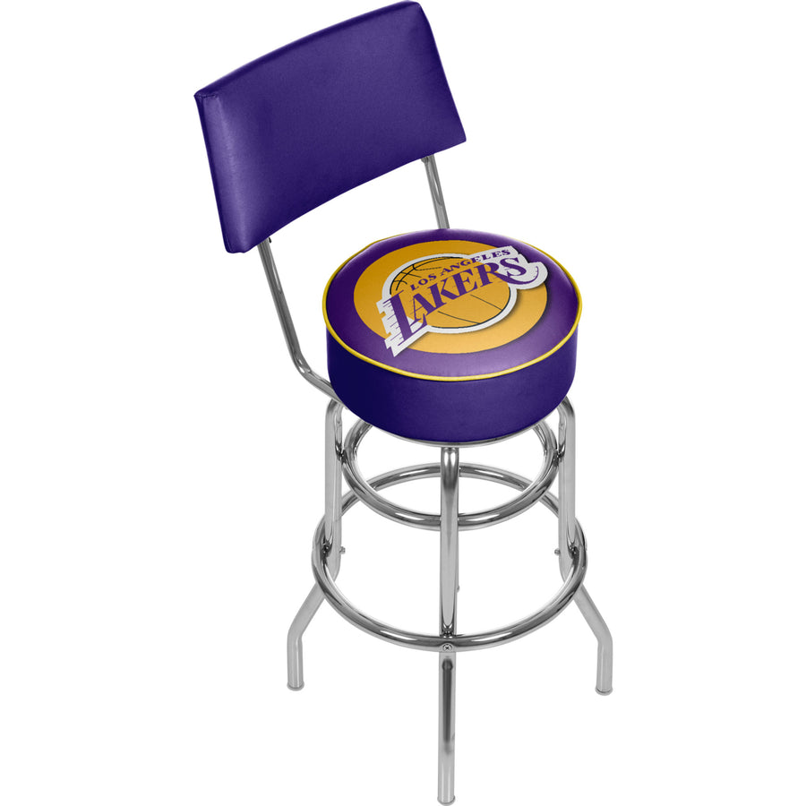 Los Angeles Lakers NBA Padded Swivel Swivel Bar Stool with Back Image 1