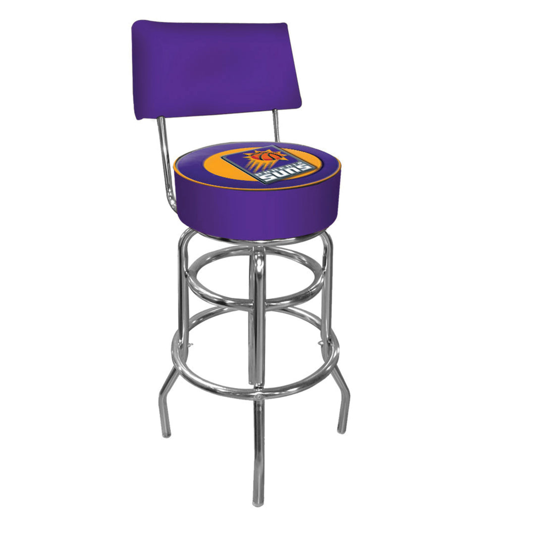 Phoenix Suns NBA Padded Swivel Swivel Bar Stool with Back Image 2