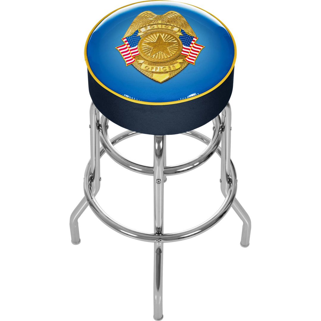 Police Officer Padded Swivel Bar Stool 30 Inches High Image 1