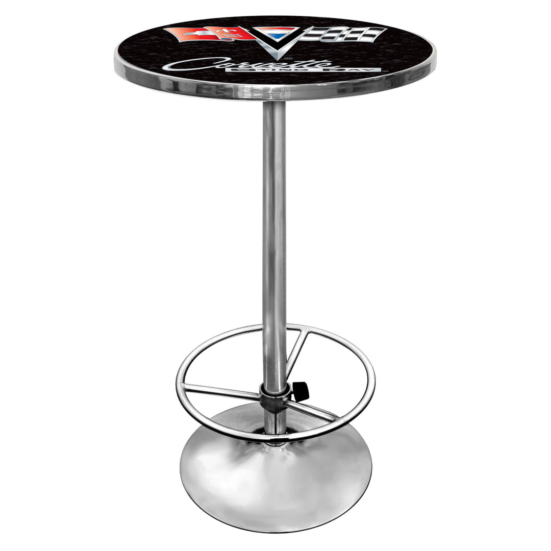 Corvette C2 Black Chrome 42 Inch Pub Table Image 1