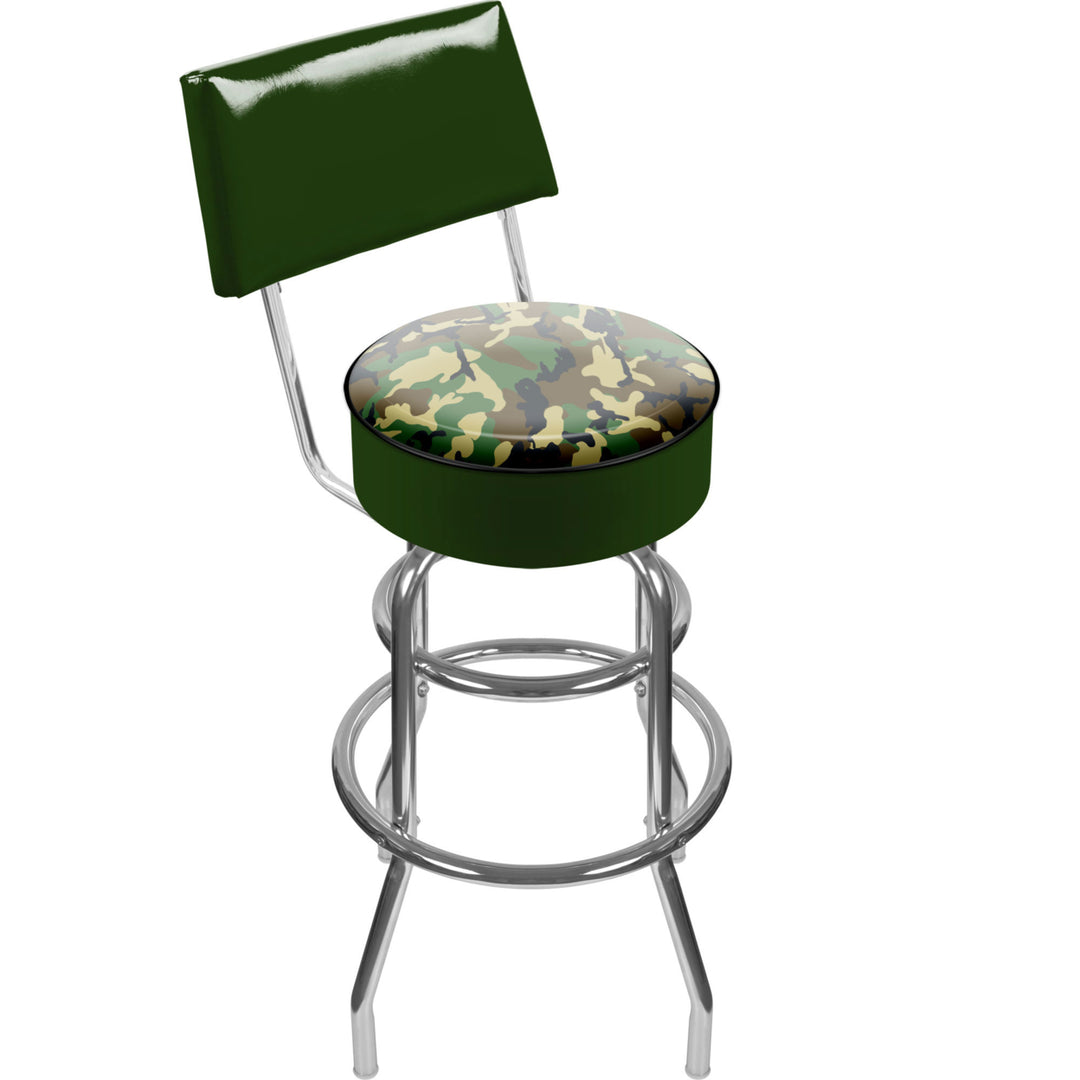 Hunt Camo Padded Swivel Swivel Bar Stool with Back Image 1