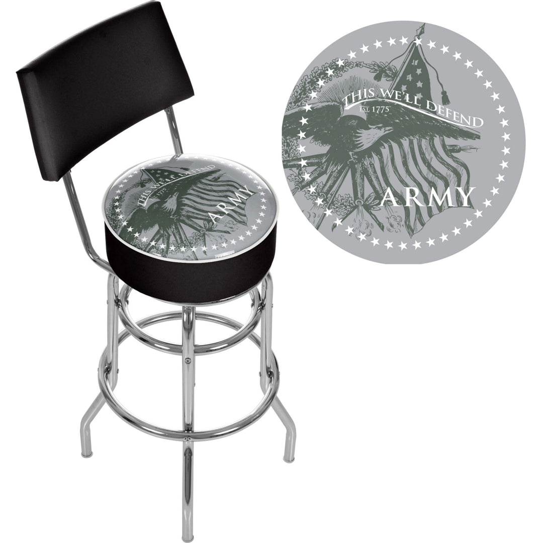 U.S Army This Well Defend Padded Swivel Bar Stool Image 3
