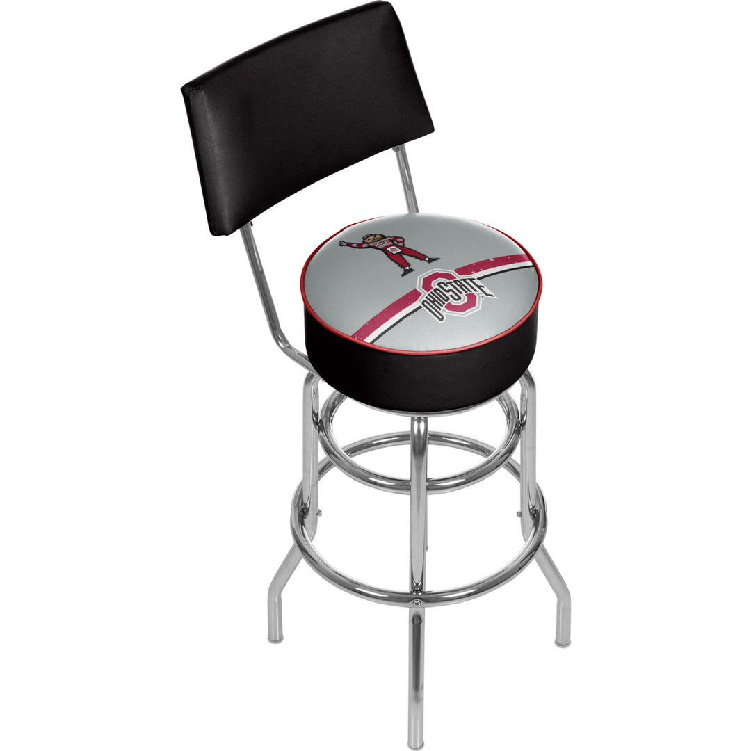 Ohio State Shadow Brutus Padded Swivel Bar Stool with Back Image 1