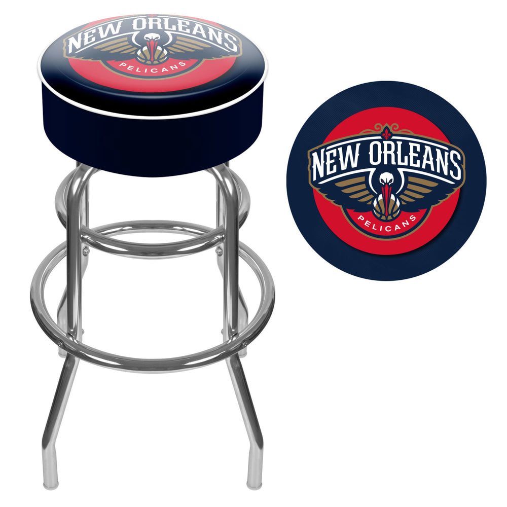 Orleans Pelicans NBA Padded Swivel Bar Stool 30 Inches High Image 2