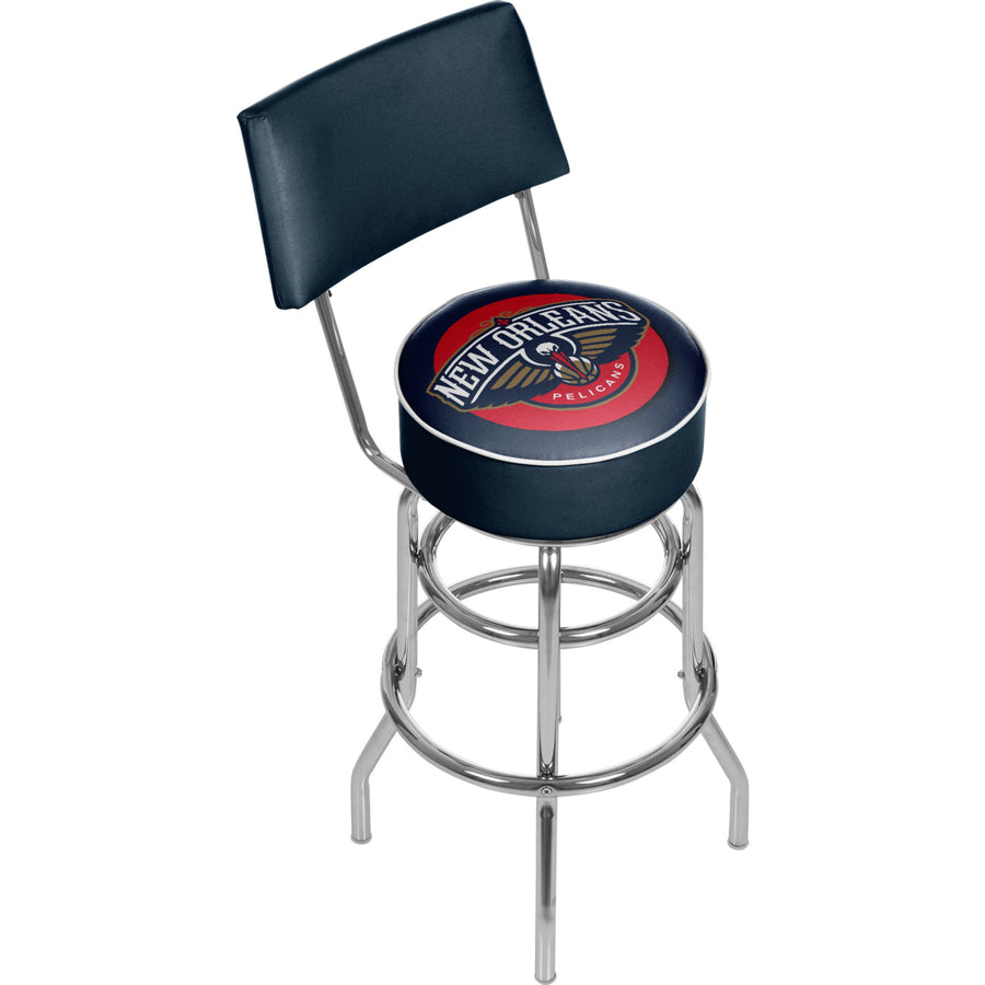 Orleans Pelicans NBA Padded Swivel Swivel Bar Stool with Back Image 1