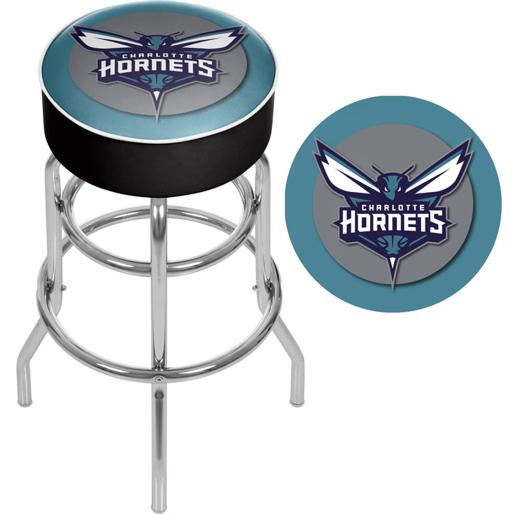 Charlotte Hornets NBA Padded Swivel Bar Stool 30 Inches High Image 2